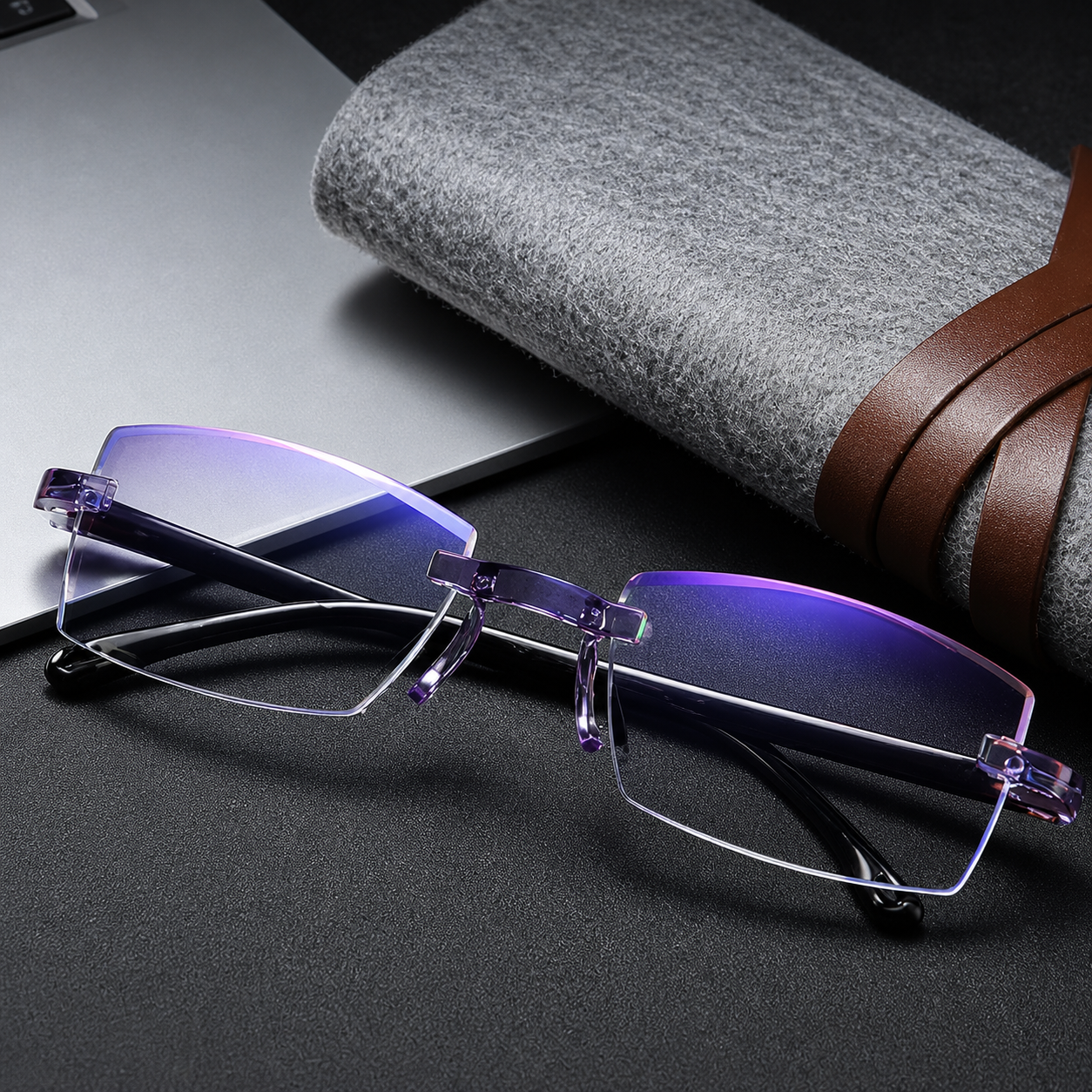 👁️ Gafas Multifocales Autograduables Anti Luz Azul + Funda de Cuero