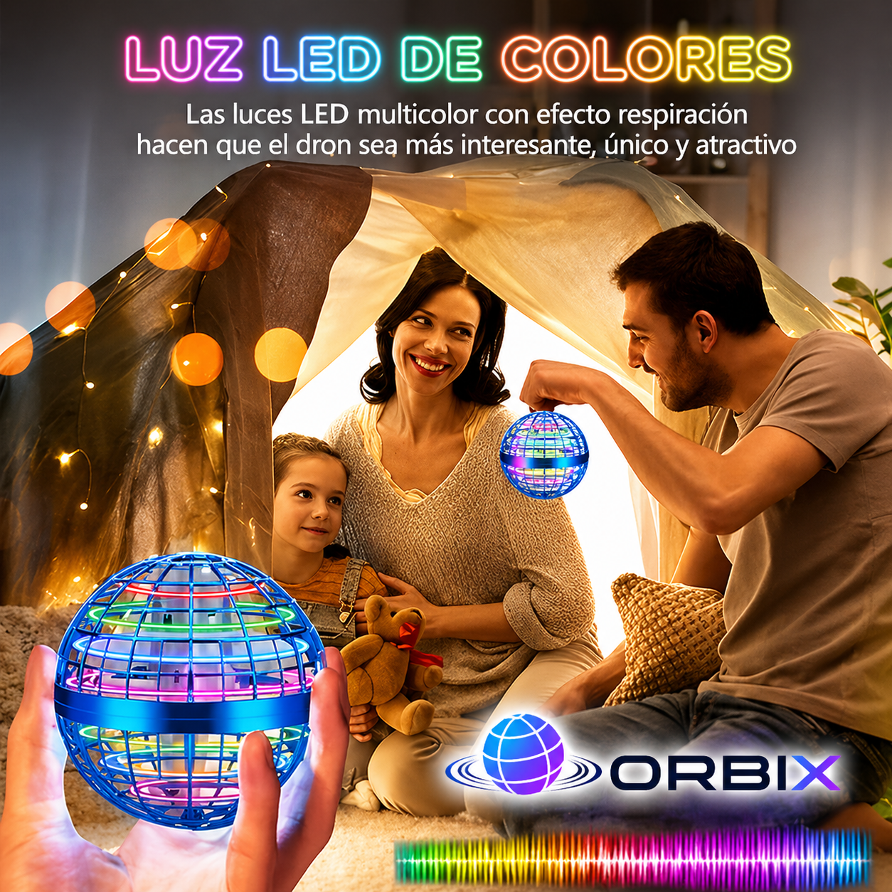 Orbix — La Bola Voladora Mágica con LEDs ✨