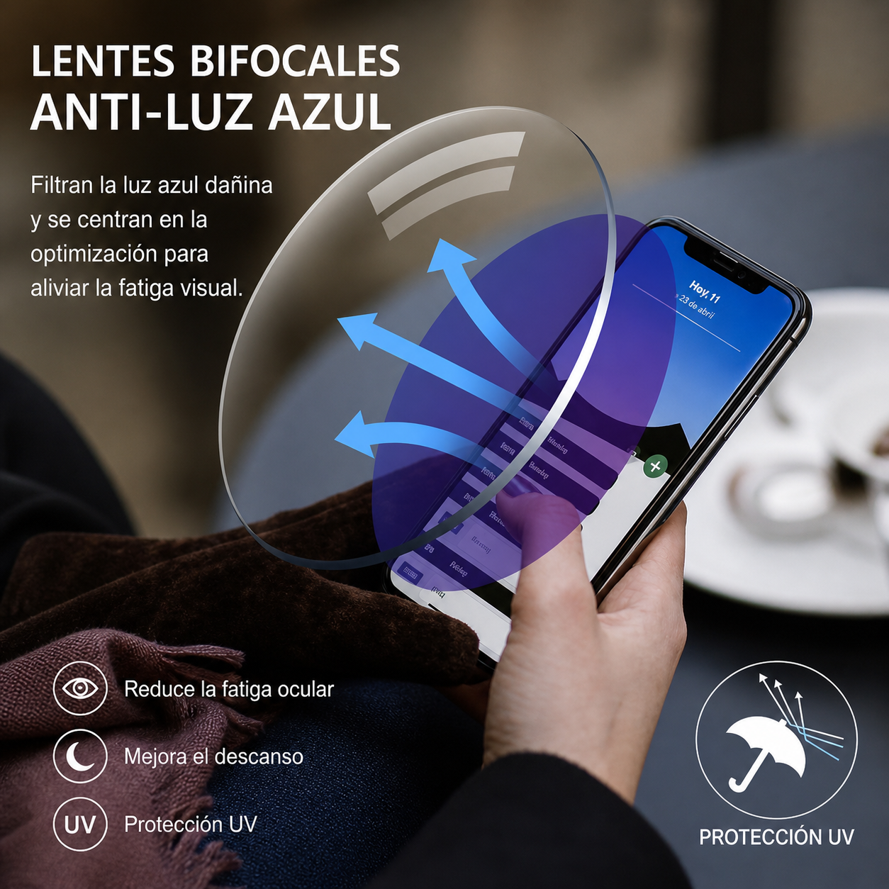 👁️ Gafas Multifocales Autograduables Anti Luz Azul + Funda de Cuero